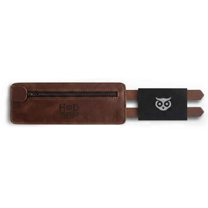 Hide & Drink, Stylish Wrist Wallet Cuff, Wristband with Secret Pouch, Cash Holder, Money Organizer, Full Grain Leather, Handmade, Bourbon Brown