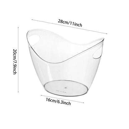 2 Pcs Ice Bucket 4 Liter Champagne Wine Bucket Clear Acrylic Beverage Tub Party Drinks Ice Tub for Wine, Champagne or Beer Bottles Bar Supplies