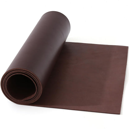 Large Size 17"x70" Leather, Cowhide Veg Tan Leather for Leather Belt Bag Strap Craft Shoe Making Wallet, 2.5mm Thick Full Penetration Dyeing Coffee