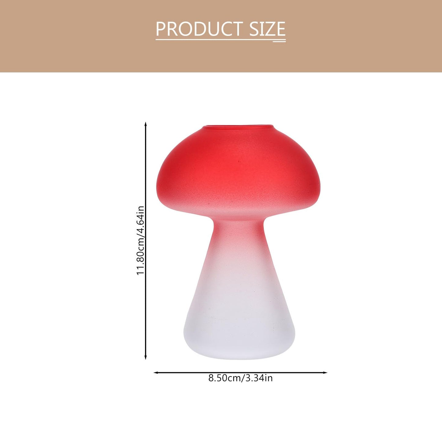 HEANUJJ Glass Mushroom Vases 3pcs Set, Red Small Decorative Glass Terrarium Vases for Hydroponic Plants, Creative Desktop Flower Centerpiece for Home and Office Decor