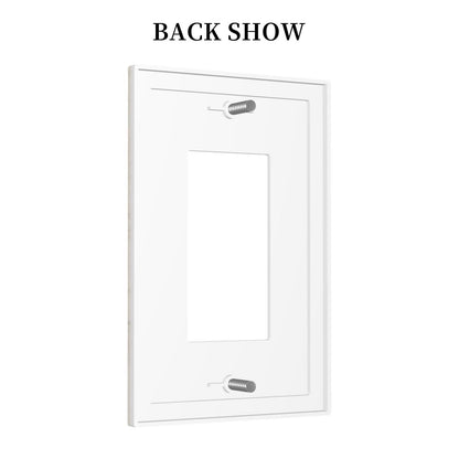 White Taupe Marble Abstract Luxury Decorative Outlet Covers 1 Gang Single Rocker Light Switch Cover Plate Wall Plates GFCI Faceplate for Bathroom Kitchen Home Decor