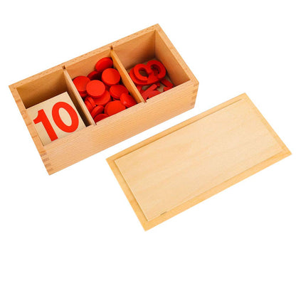 Montessori Cards & Counters with Cut-Out Numeral Math Games & Teaching Numbers Counting Toys