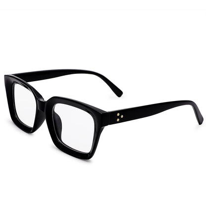 COASION Blue Light Blocking Eyeglasses Classic Thick Square Rim Frame Eyewear for Women Men (Bright Black)