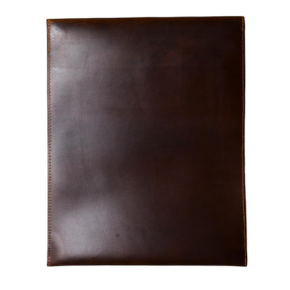 Leather Mailing Envelope Document Holder, Leather Portfolio Binder,A4 Letter Size Filing Folder,Gummed Folder Case Vertical Protector, Office Padfolio, Handmade Desk Accessories (Bourbon Brown)