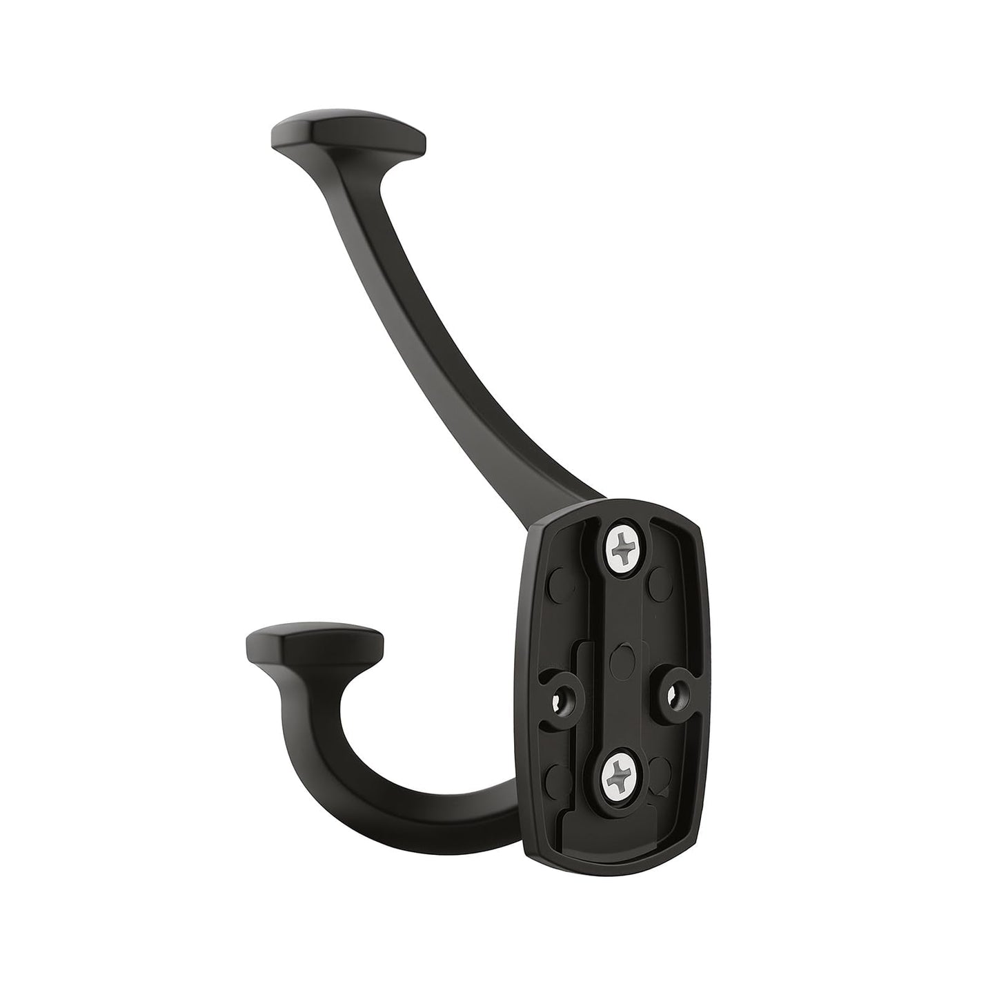 HARPOON Triple Prong Decorative Wall Hook | 3 Pack Matte Black Hook for Coat, Hats, Backpacks, Bags | Hooks for Bathroom, Bedroom, Closet, Entryway, Laundry Room, Office