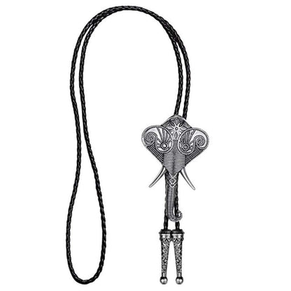 YYHJM Long Nose Elephant Silver Arrowhead Cowboy Bola Tie Western Bolo Tie…