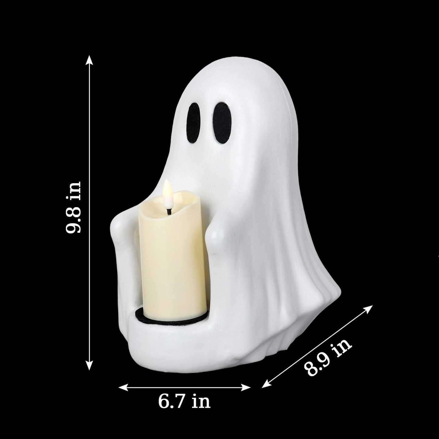 flashtoss Halloween Decorations Ghost Figurine Candle Holder, Cute Spooky Plastic Ghost Decor for Halloween Party Tabletop Home Indoor Decoration