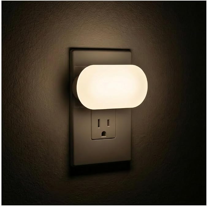 Lights by Night Mini Bright Night Light, Plug-in, Dusk-to-Dawn Sensor, Adjustable & Dimmable LED, Up to 100 Lumens – Ideal for Bedroom, Bathroom, Hallway, Kitchen, Nursery – 1 Pack (82836)