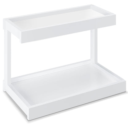 MARTY 2 Tier Spice Rack Organizer for Countertop, 15.8''L Coffee Station/Bathroom Organizer Countertop, Counter Shelf Desktop Storage Organizer for Kitchen, Bedroom, Office (Black)