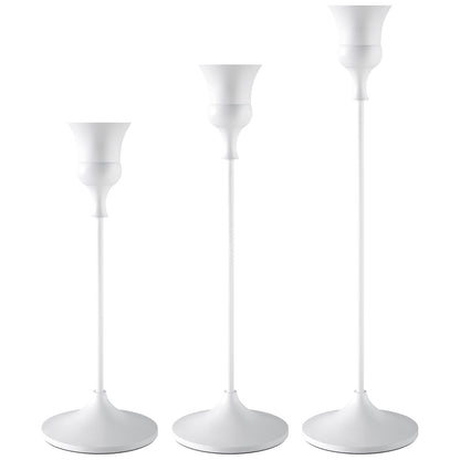 Showin Candlestick Holders White, 3 Packs Taper Candle Holder for Candlesticks, Candle Sticks Holder Decor for Home Decor