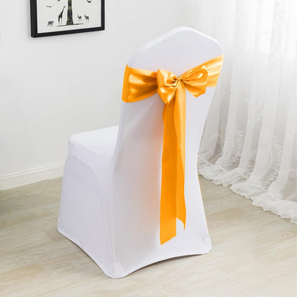CenterZ 6 inch x 24 yards Long Golden Yellow Satin Ribbon, Wide Solid Fabric Ribbons Roll for Halloween Wedding Birthday Party Decoration, Gift Wrapping, Handmade Craft Bow, Chair Sash, Indoor Outdoor