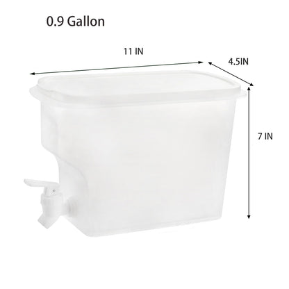 Jucoan 2 Pack 0.9 Gallon Fridge Beverage Drink Dispenser with Leak-proof Spigot, Plastic Cold Drink Juice Beverage Dispenser Jug for Party Drink, Juice, Iced Tea, Lemonade, Cold Brew