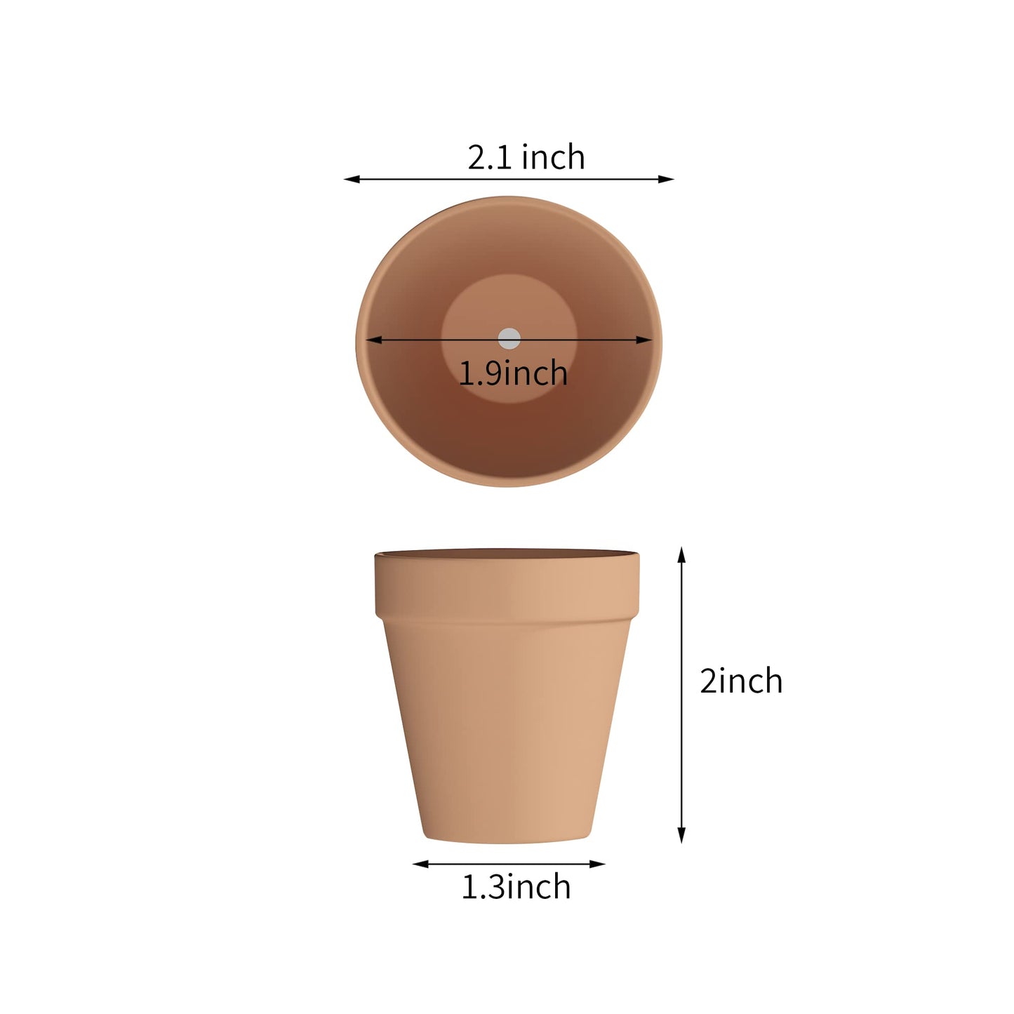 Fcacti 80 Pcs Small Mini Clay Pots 2.1'' Terracotta Pot Clay Ceramic Pottery Planter Cactus Flower Pots Succulent Nursery Pots- Great for Window Boxes, Cactus, Plants, Crafts, Wedding Favors
