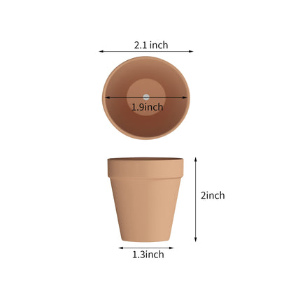 Fcacti 80 Pcs Small Mini Clay Pots 2.1'' Terracotta Pot Clay Ceramic Pottery Planter Cactus Flower Pots Succulent Nursery Pots- Great for Window Boxes, Cactus, Plants, Crafts, Wedding Favors