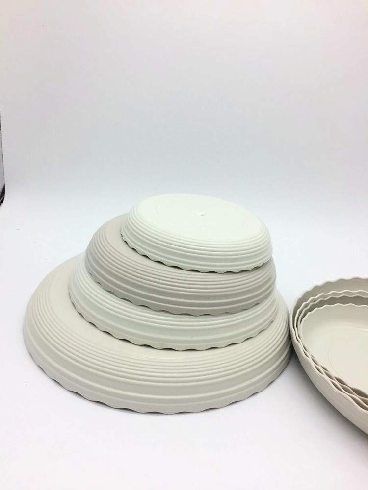 DODXIAOBEUL 12 Inch Light Grey Plant Saucers 5 Pack,Saucers for Potted Plants,Flower Pot Drip Trays for Indoor & Outdoor Ceramic or Plastic Flower Pot Drip Trays for Large to Small Pots