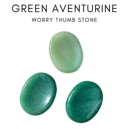 Green Aventurine - Rubbing Natural Thumb Worry Stone - Hold in Your Hand for Relaxation or Anxiety Relief - Enhance Meditation, Aid in Healing the Mind, Body and Spirit