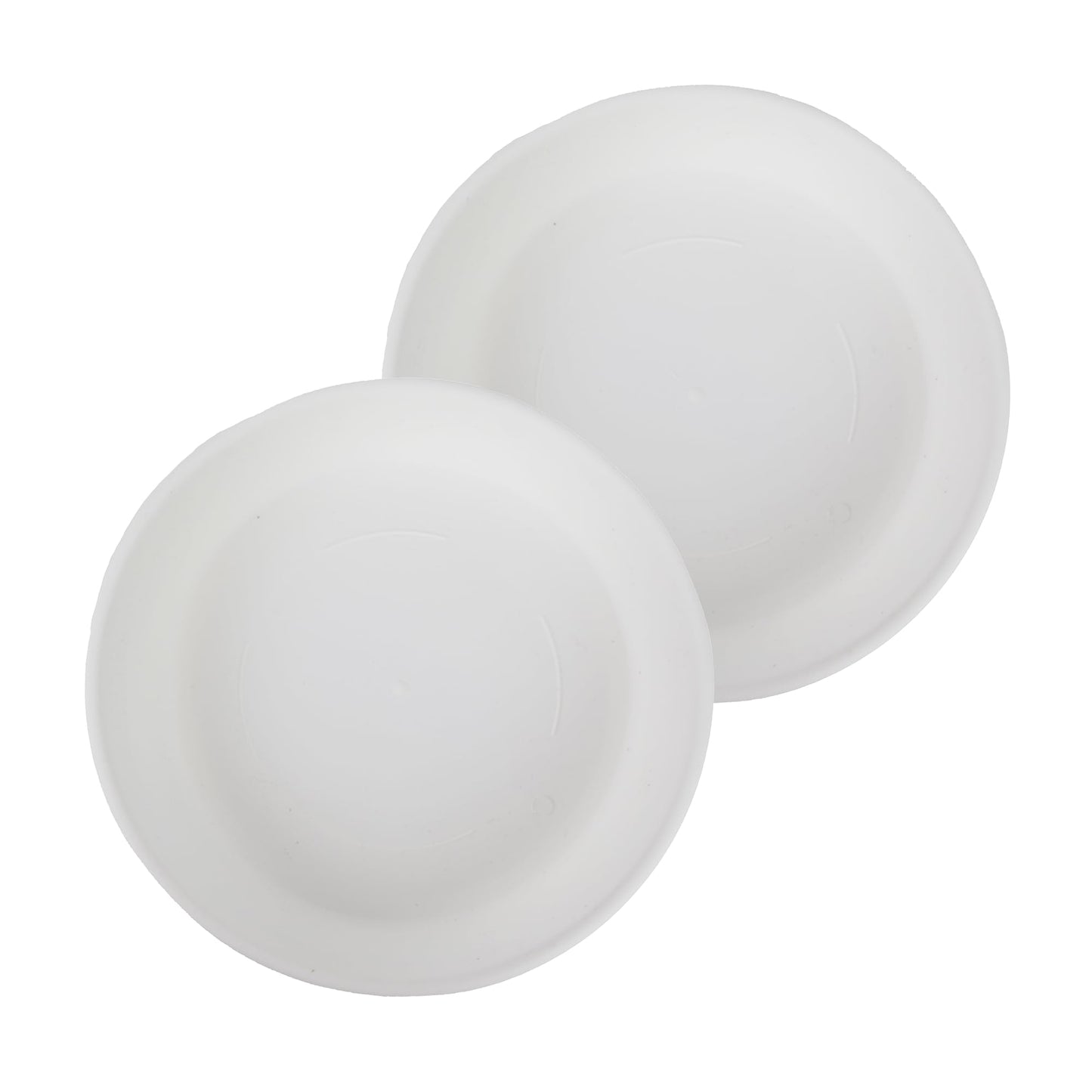 The HC Companies 12 Inch Classic Round Plant Saucer, Lightweight UV-Resistant Plastic Outdoor & Indoor Flower Pot Tray, 2-Pack Plant Pot Trays for Garden & Home Decor, White