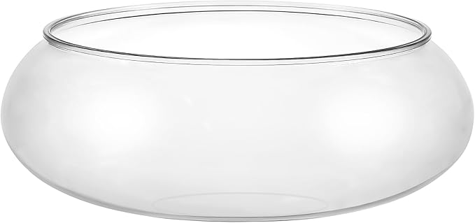 Kisangel Plastic Fish Bowl, 2800ml Round Fish Tank, Clear Aquarium Betta Tank for Desktop Office Home Decor, Goldfish Aquatic Plant