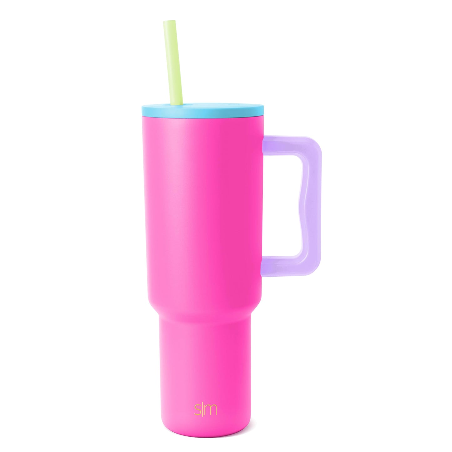Simple Modern 40 oz Trek Tumbler with Handle and Straw Lid | Cup Holder Friendly Insulated Stainless Steel Travel Mug | 80s Mix