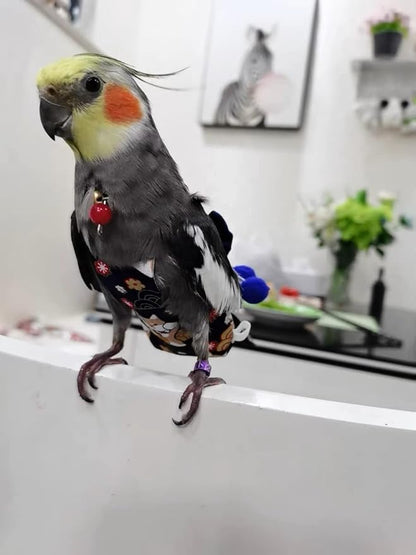 Bird Flight Suits Diapers, Parrot Flight Suits Diapers for Monk Parakeets Cockatiel Conure Lovebird Budgie, Parrot Clothes, Bird Training Nappy Suit Liners Clothes (Medium,Blue-A)