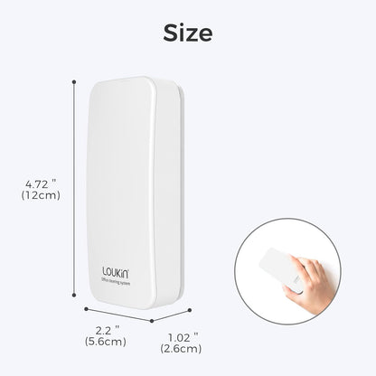 loukin Magnetic Dry Erase Eraser, Whiteboard Eraser, Glass Board Remover, 3.4 fl oz Whiteboard Cleaner Included, for Classroom, Home and Office Use (White)