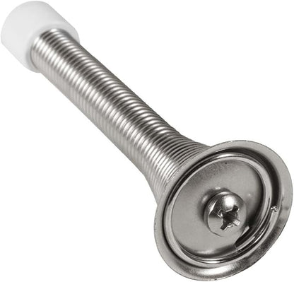 KISEER 12 Pack Spring Door Stops 3 1/4 Inch Flexible Heavy Duty Spring Door Stopper with RustProof Screw Rubber Bumper Tips (Satin Nickel)