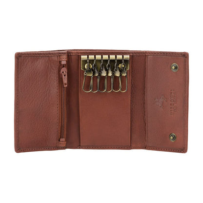 Visconti 1178 Genuine Leather Mens Slim Key Case Wallet/Key Chain Wallet/Key Holder Wallet (Black)