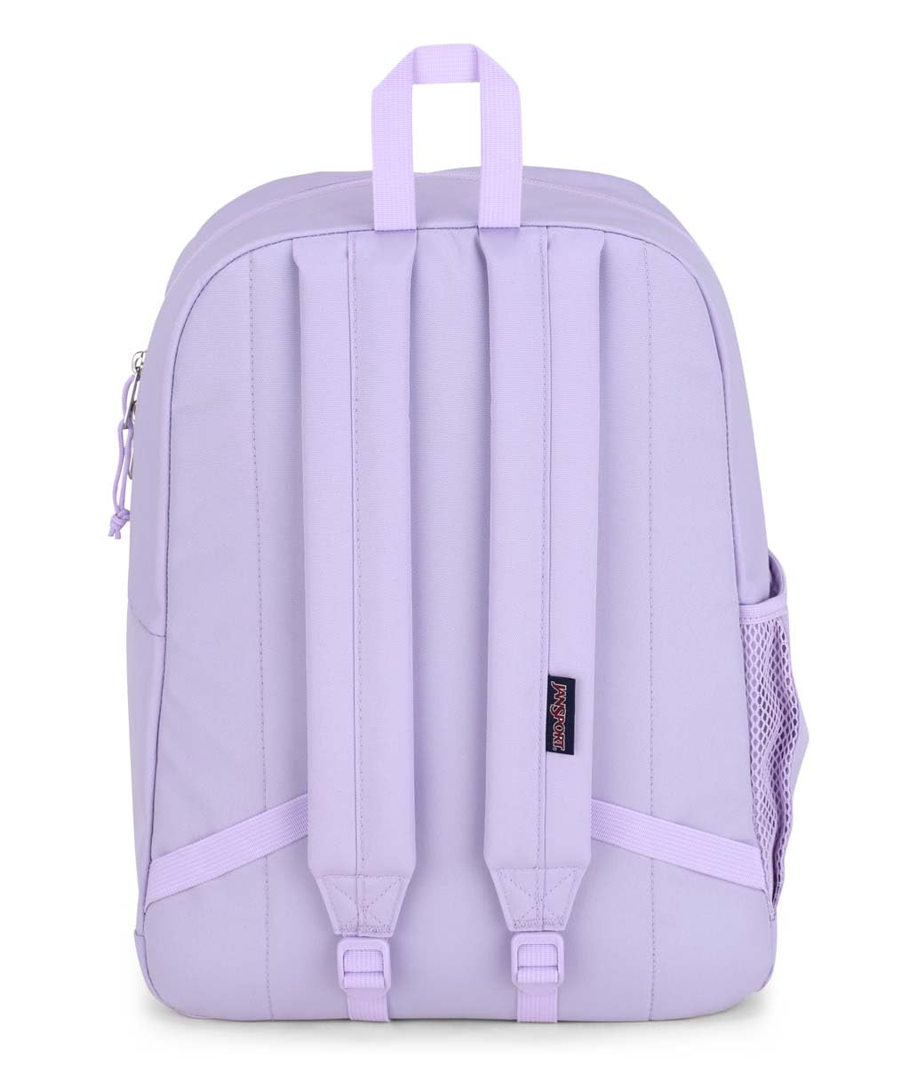 JanSport Cross Town Plus Backpack - Large Main Compartment, Side Water Bottle Pocket, 15-Inch Padded Laptop Sleeve - Pastel Lilac