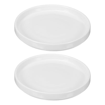 M METERXITY 2-Pack Ceramic Plant Saucer, 5.4 Inch OD Round Plant Saucers Flower Pot Saucers for Indoors/Outdoors Plant Pot, Ceramic Drain Tray [White]