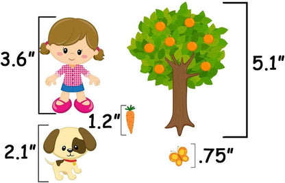 Story Time Felts 37 Piece Farm Animals Felt Figures for Flannel Board Set Small (Mini Farm)
