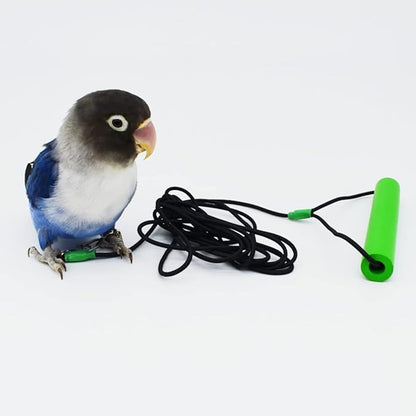 Bird Foot Chain with Flying Latex Elastic Training Rope Outdoor Parrot Ankle Foot Ring Accessories Bird Harness Leash Prevent Escaping (Model6-With 236inch Leash)
