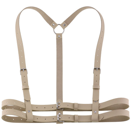 eYLun Women Leather Harness Belt Punk Body Waist Belt Adjustable Goth Waist Straps Belt Khaki