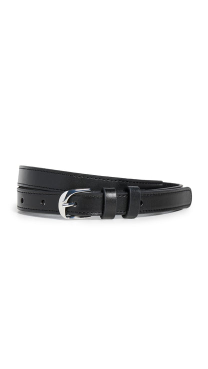 FRAME Women's Petit Twist Buckle Belt, Noir, Black, XS