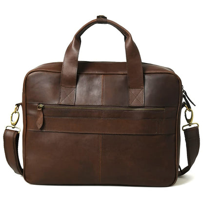 Gratlin Full Grain Buffalo Leather Briefcase For Men | Handcrafted Genuine Leather Messenger Bag for Men & Women | Brown Leather Laptop Bag for Men | Best Leather Bag Satchel Computer Case in 16 Inch