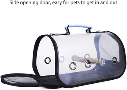 Transparent Parrot Carrying Cage Bird Travel Bag Bird Backpack Carrier with Perches Bird Carriers Tote Bag for Pet Parrots Outdoor Use