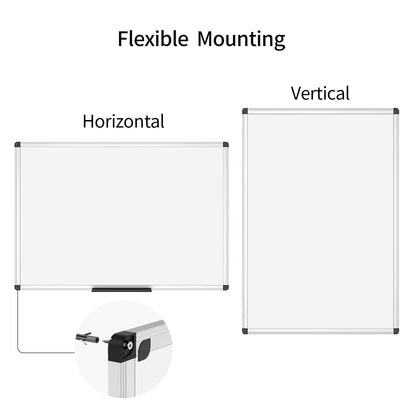 VIZ-PRO Magnetic Whiteboard/Dry Erase Board, 18 X 12 Inches, with 1 Eraser & 4 Magnets & 14 Markers