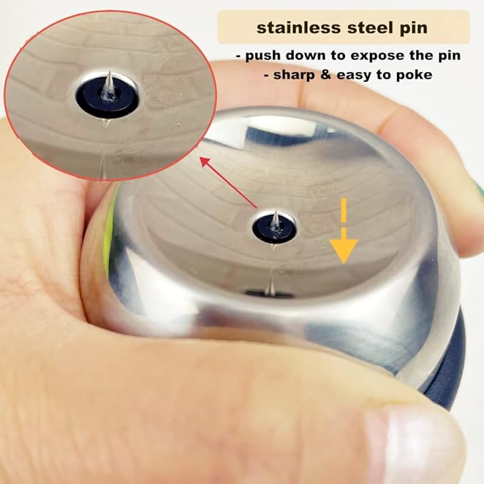 Stainless Steel Egg Piercer, Egg Hole Puncher, Heavy Duty Egg Poker with Sturdy Base and Sharp Pin to Get Good Hard Boiled Eggs, Easy Egg Peeler Great Christmas Gifts, 2 Pack