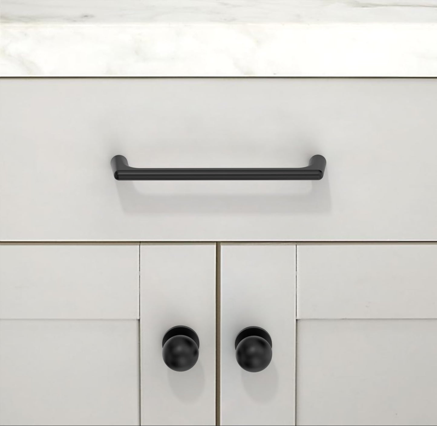 Asimerdeco 10 Pack Matte Black Round Kitchen Cabinet Knobs and Drawer Knobs