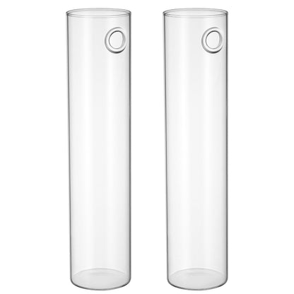 Beavorty Cylinder Glass Wall Vase Set for Propagation Stations, 2pcs Hanging Terrarium Plants Holder, Glass Wall Planter for Indoor Hydroponic Plant Display and Modern Home Décor