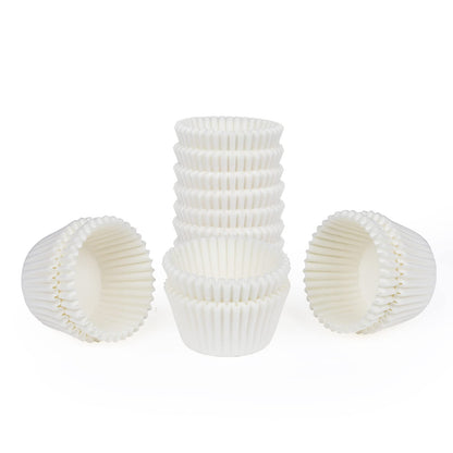 Caperci 500 Count Mini Cupcake Liners White Muffin Liners Greaseproof No Smell Small Cupcake Wrappers Baking Cups