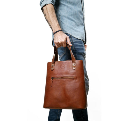 Argali Wines Premium Collection Leather Wine Tote Bag, Brown