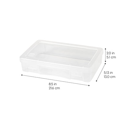 IRIS USA Clear Storage Cases, 6-Pack, |Made in USA|, Plastic Bead Organizing Containers with Snap Lid for Arts, Crafts, Ephemera, Stickers, & Dance Cheer, Clear - Medium
