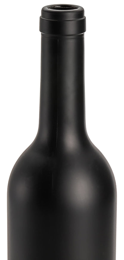 Yesland 4 Pack Empty 750ml Black Matte Coated Glass Wine Bottles with Cork - Bordeaux Style for Home Decor & Bottle Tree, 4 Sizes
