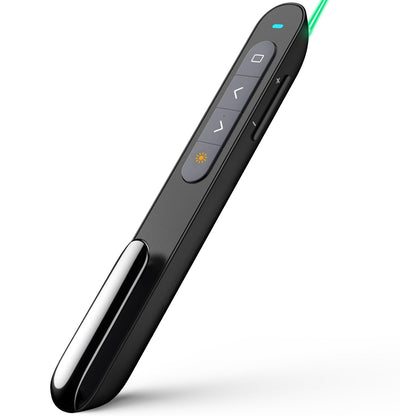 Norwii Rechargeable Bluetooth Presentation Clicker with Green Pointer, Wireless Presenter, PowerPoint Presentation Remote, Slide Clicker with 328ft Range for Teacher and Presenter, macOS Applicable