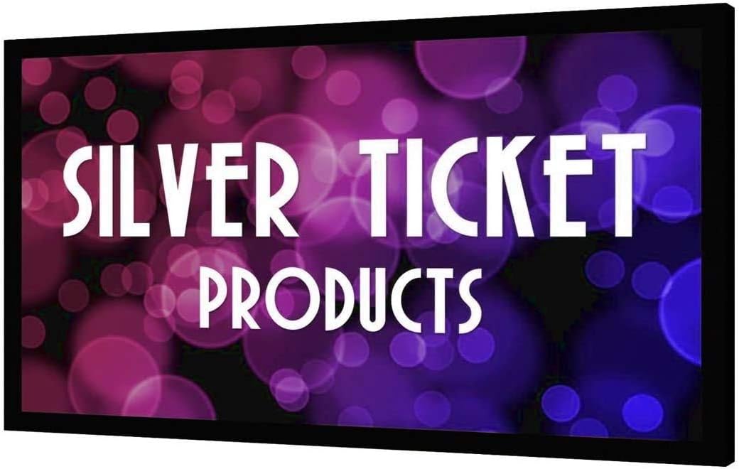 Silver Ticket Products STR Series 6 Piece Home Theater Fixed Frame 4K / 8K Ultra HD, HDTV, HDR & Active 3D Movie Projection Screen, 16:9 Format, 110" Diagonal, High Contrast Material STR-169110-HC