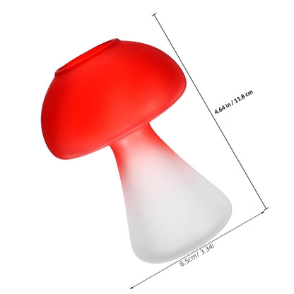 Yardenfun Mushroom Shaped Glass Vase Planter Crimson Desktop Flowerpot Hydroponic Plant Container Decorative Home Garden Terrarium