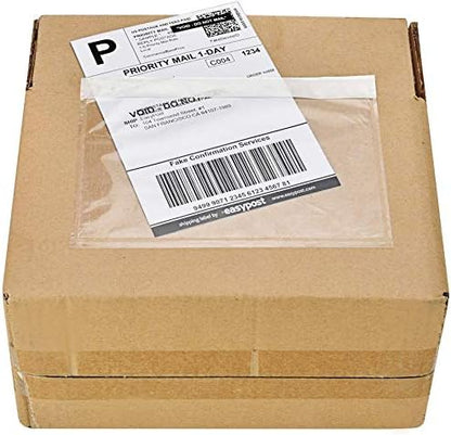 7.5" x 5.5" Clear Plastic Adhesive Packing List Mailing/Shipping Envelope Pouch (200 Pack)
