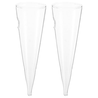 BESTOYARD 2 Piece 6.29 Inch Transparent Glass Hanging Wall Vases Hydroponic Terrariums for Flowers Ideal Home Office Balcony Indoor Decor