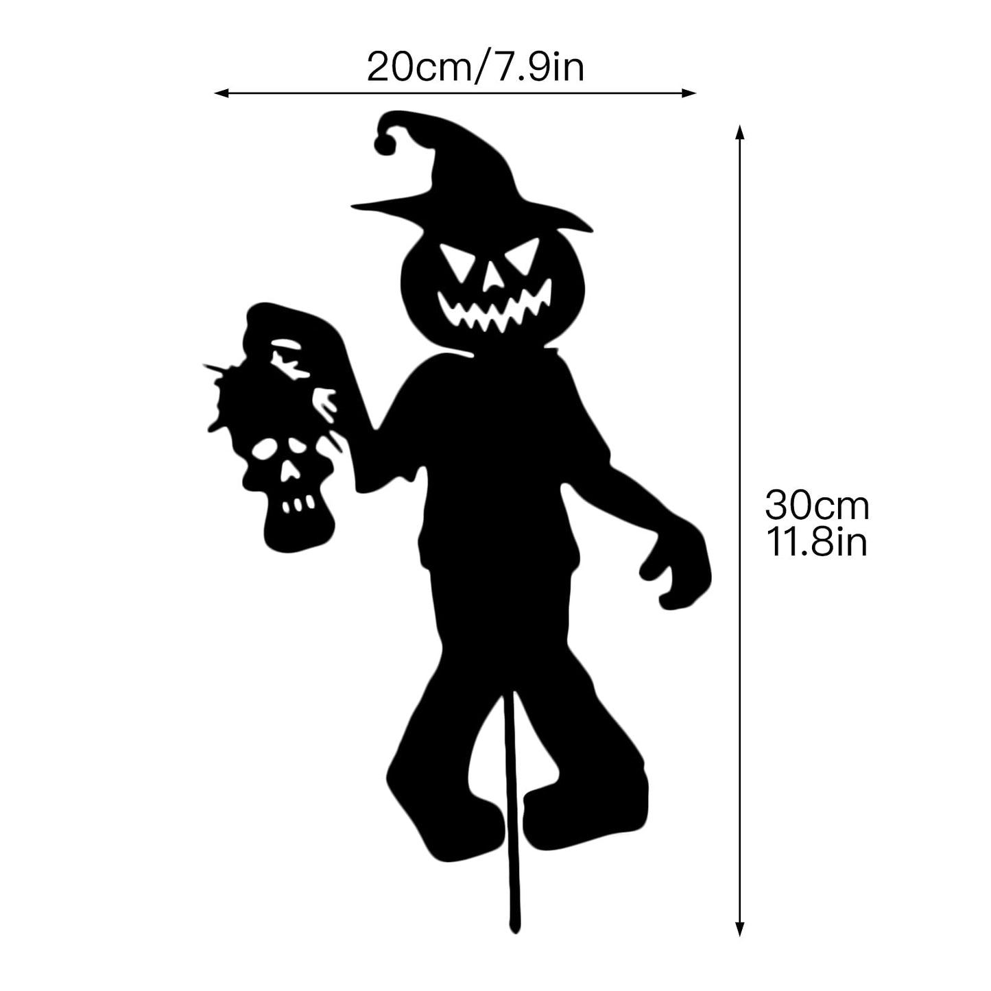 RSTYS 4Pcs Halloween Yard Decor, Black Metal Garden Outdoor Statues Garden Stakes Handicrafts Ghost Zombie Girl Station Halloween Garden Silhouette for Yard Lawn Ornaments Decor
