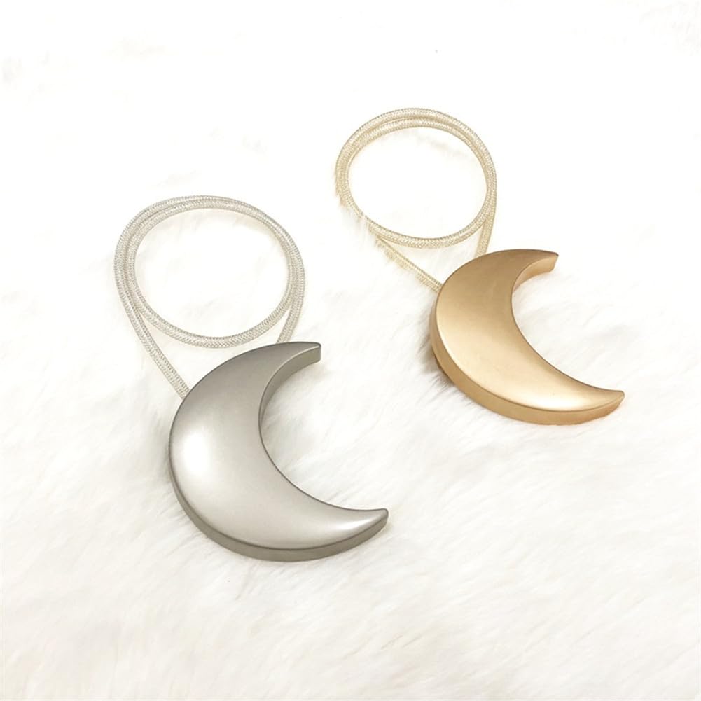 Sorfia Curtain Tiebacks, 2 Pack Magnetic Curtain Tiebacks Moon Curtain tie Back Curtain holdbacks Magnetic Curtain Clips Curtain tie Backs Curtain Clips Holder for Window Draperies Hold Curtains Drape